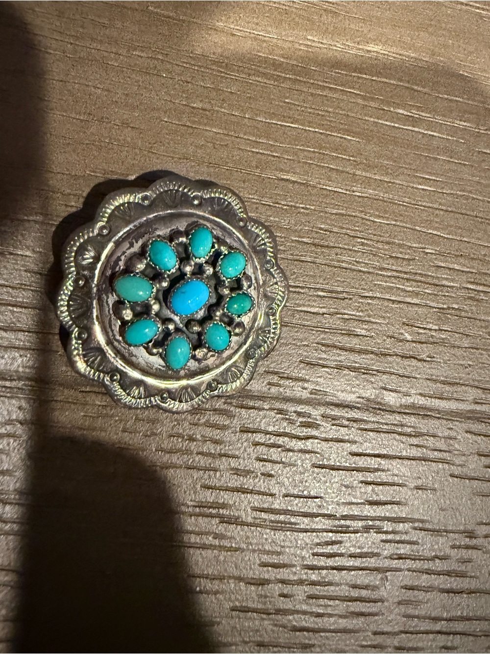 Turquoise Cluster Silver Statement Brooch
